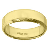 14kt Yellow Gold Unisex Beveled Edge Polished Wedding Band Ring 6.5mm Size 10