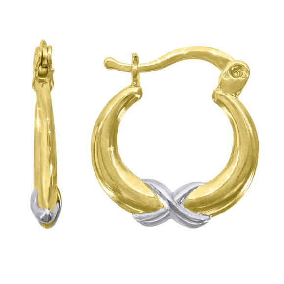 10kt Two-tone Gold Womens Infinity Hoop Earrings