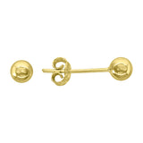 10kt Yellow Gold Mens Polished Finish Ball Stud Earring 4mm