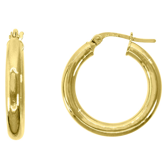 10kt Yellow Gold Womens Classic Hoop Earrings