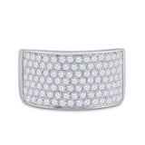 10kt White Gold Womens Round Diamond Pave Band Ring 1-1/2 Cttw