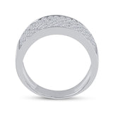 10kt White Gold Womens Round Diamond Pave Band Ring 1-1/2 Cttw