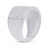 10kt White Gold Womens Round Diamond Pave Band Ring 1-1/2 Cttw
