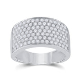 10kt White Gold Womens Round Diamond Pave Band Ring 1-1/2 Cttw