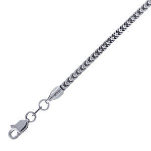 10kt White Gold Unisex Hollow Franco Chain 2mm 18 Inches