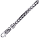 10kt White Gold Unisex Hollow Franco Chain 4mm 26 Inches