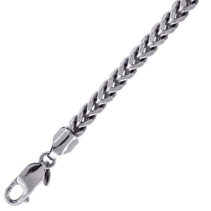 10kt White Gold Unisex Hollow Franco Chain 5mm 22 Inches