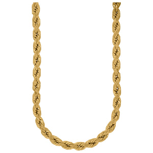 10kt Yellow Gold Unisex Hollow Rope Chain 8mm 22"
