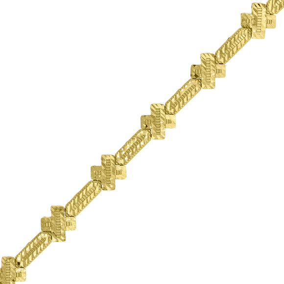 10kt Yellow Gold Womens X Link Bracelet Size 7 Inches