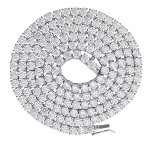 925 Sterling Silver Women Cubic Zirconia Tennis 5mm Chain