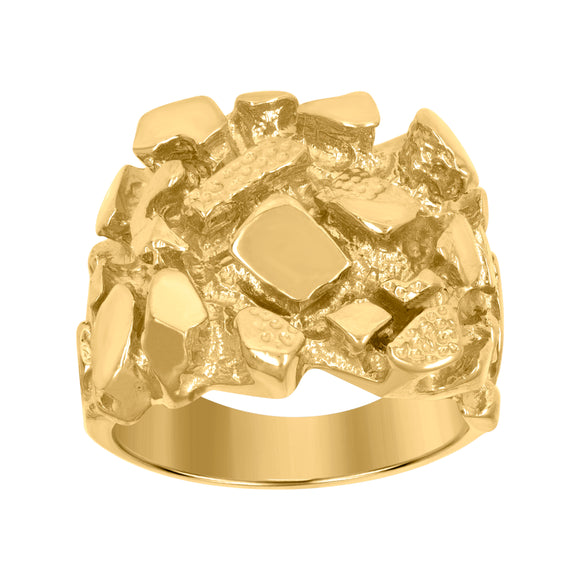 10kt Yellow Gold Mens Nugget Fashion Ring