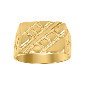 10kt Yellow Gold Mens Nugget Fashion Ring