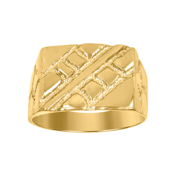 10kt Yellow Gold Mens Nugget Fashion Ring