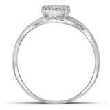 10kt White Gold Womens Round Diamond Cluster Ring 1/6 Cttw