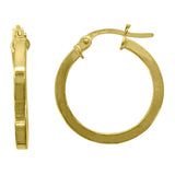 10kt Yellow Gold Womens Square Tube Flat 2mm x15mm Hinged Hoops Huggies