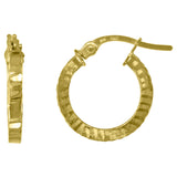 10kt Yellow Gold DC Womens Square Tube 2mm x 10mm Hinged Hoops Huggies