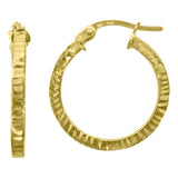 10kt Yellow Gold DC Womens Square Tube 2mm x 15mm Hinged Hoops Huggies