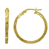 10kt Yellow Gold DC Womens Square Tube 2mm x 20mm Hinged Hoops Huggies