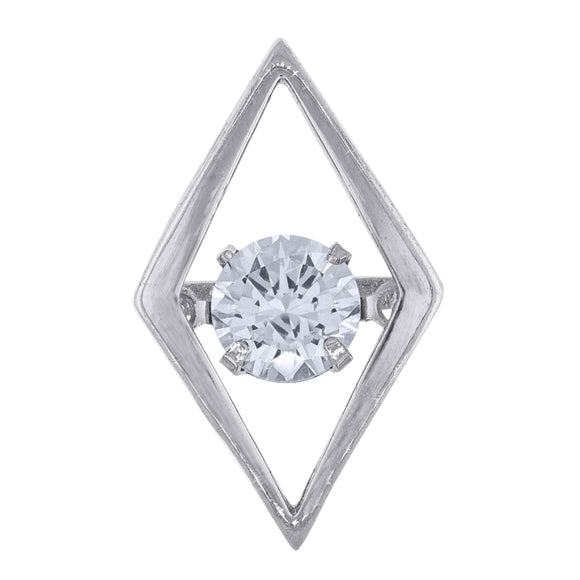 925 Sterling Silver Womens Cubic-Zirconia Kite Charm Pendant