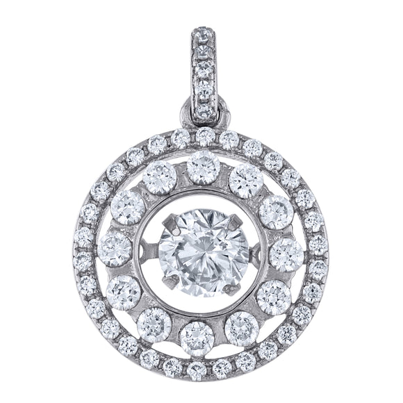 925 Sterling Silver Womens Cubic-Zirconia Fashion Charm Pendant