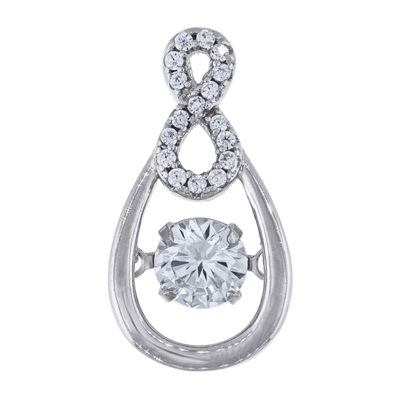 925 Sterling Silver Womens Cubic-Zirconia Infinity Charm Pendant