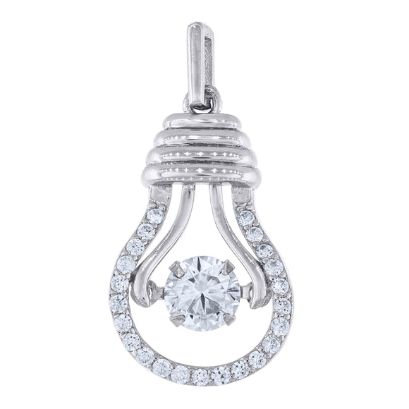 925 Sterling Silver Womens Cubic-Zirconia Fashion Charm Pendant