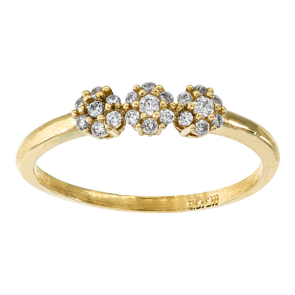 10kt Yellow Gold Womens Cubic Zirconia CZ Floral Engagement Ring Size 7