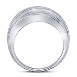 10kt White Gold Mens Round Black Color Enhanced Diamond Band Ring 1/2 Cttw