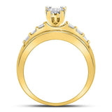 10kt Yellow Gold Princess Diamond Cluster Bridal Wedding Engagement Ring 1/2 Cttw
