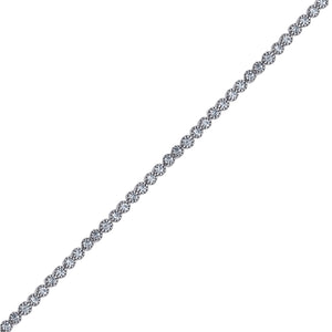 925 Sterling Silver Women Cubic Zirconia Fancy Tennis Bracelet Size 7.5 Inches