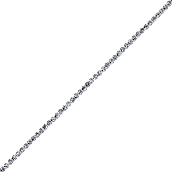 925 Sterling Silver Women Cubic Zirconia Fancy Tennis Bracelet Size 7.5 Inches
