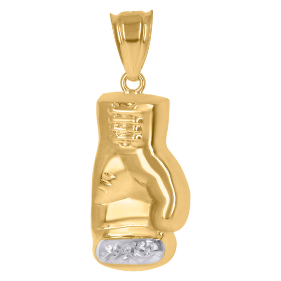 10kt Two-tone Gold Unisex Boxing Glove Sports Charm Pendant