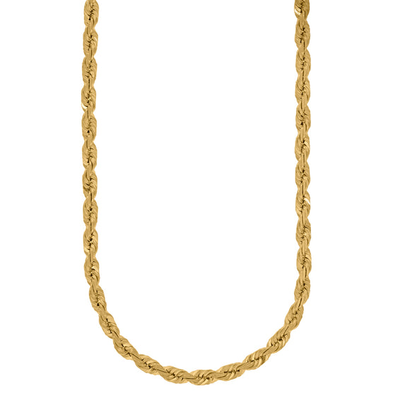 10kt Yellow Gold Unisex Solid Rope Chain 6mm 20
