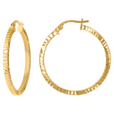 10kt Yellow Gold DC Womens Square Tube 2mm x 25mm Hinged Hoops Huggies