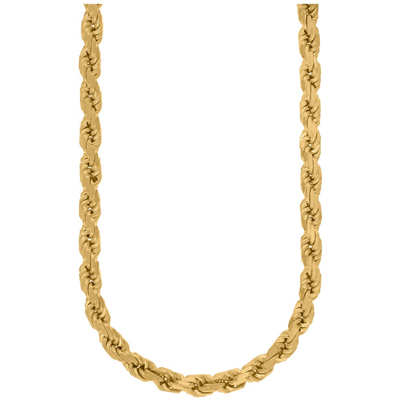 10kt Yellow Gold Unisex Solid Rope Chain 10mm 24