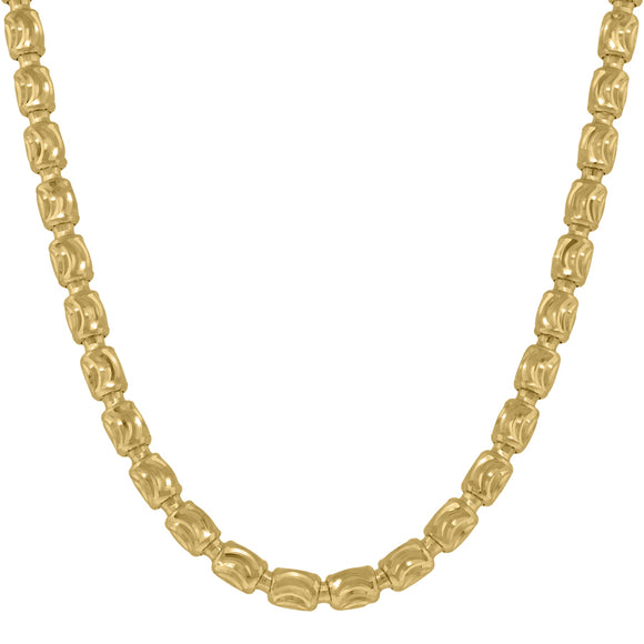 10kt Yellow Gold Unisex Barrel Chain 3.8mm 22 Inches