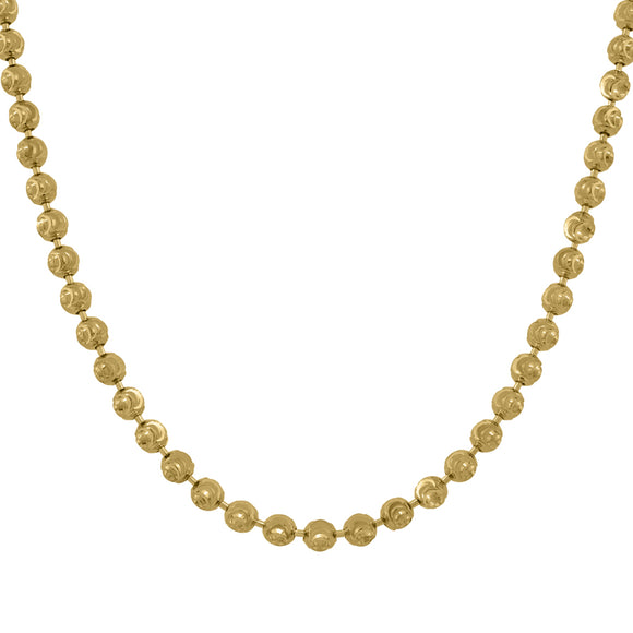 10kt Yellow Gold Unisex Moon Cut Chain 2mm 30 Inches