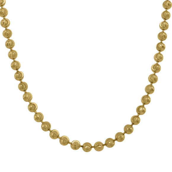 10kt Yellow Gold Unisex Moon Cut Chain 2.5mm 30 Inches