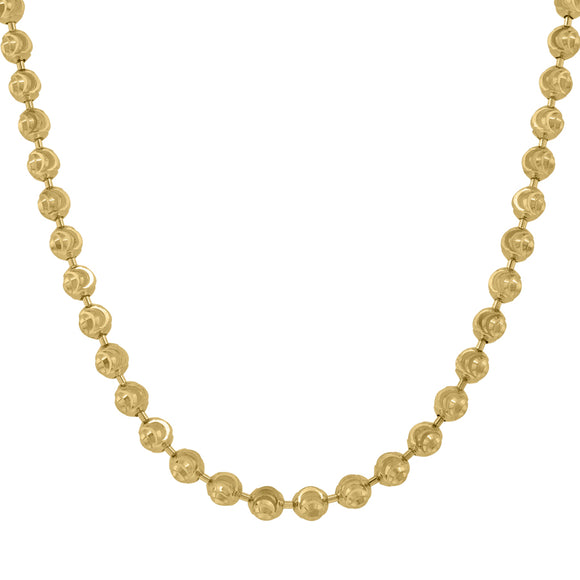 10kt Yellow Gold Unisex Moon Cut Chain 3mm 30 Inches