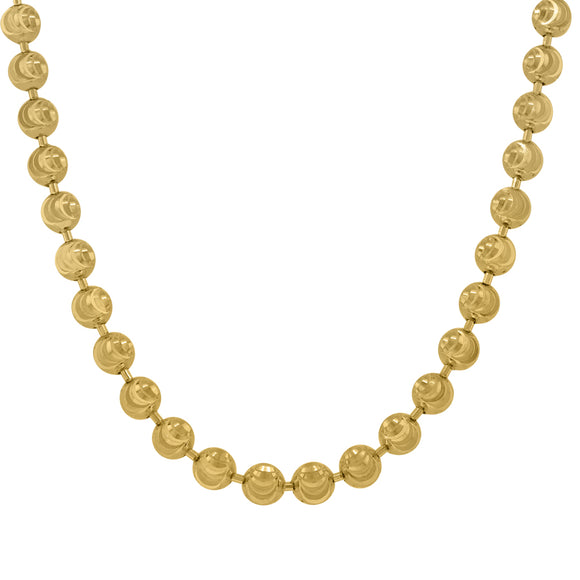 10kt Yellow Gold Unisex Moon Cut Chain 4mm 30 Inches