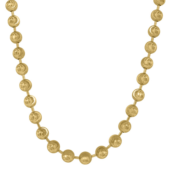 10kt Yellow Gold Unisex Moon Cut Chain 5mm 30 Inches