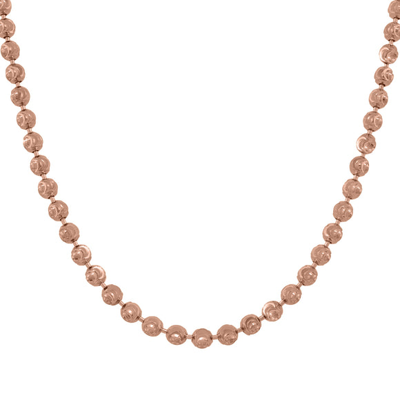 10kt Rose Gold Unisex Moon Cut Chain 2mm 30 Inches