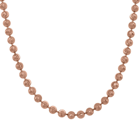 10kt Rose Gold Unisex Moon Cut Chain 2.5mm 30 Inches