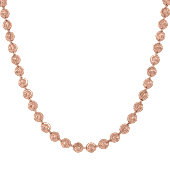 10kt Rose Gold Unisex Moon Cut Chain 3mm 30 Inches