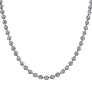 10kt White Gold Unisex Moon Cut Chain 2mm 30 Inches
