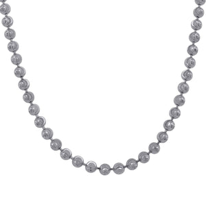 10kt White Gold Unisex Moon Cut Chain 2.5mm 30 Inches