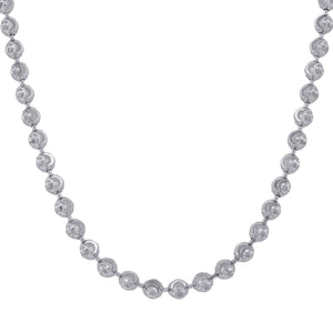 10kt White Gold Unisex Moon Cut Chain 3mm 30 Inches