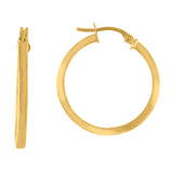 10kt Yellow Gold Womens Square Tube Flat 2mm x 20mm Hinged Hoops Huggies