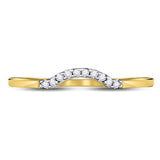 10kt Yellow Gold Womens Round Diamond Contoured Solitaire Enhancer Wedding Band 1/20 Cttw