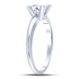 14kt White Gold Womens Princess Diamond Solitaire Bridal Wedding Engagement Ring 5/8 Cttw